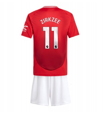 Manchester United Joshua Zirkzee #11 Hemmatröja Barn 2024-25 Kortärmad (+ Korta byxor)